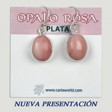 Silver earrings. PINK OPAL. 3 to 7gr. 