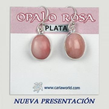 Brincos Prata. OPALA ROSA. De 3 a 7g