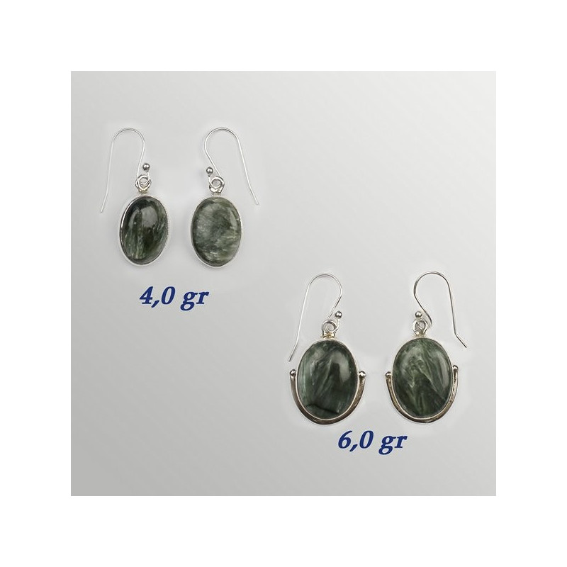 Silver earrings. SERAPHINITE. 3 to 6.5gr. Silver earrings. SERAPHINITE. 3 to 6.5gr.