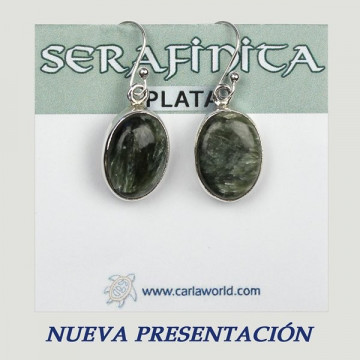 Silver earrings. SERAPHINITE. 3 to 6.5gr.