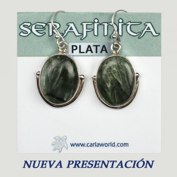 Silver earrings. SERAPHINITE. 3 to 6.5gr.