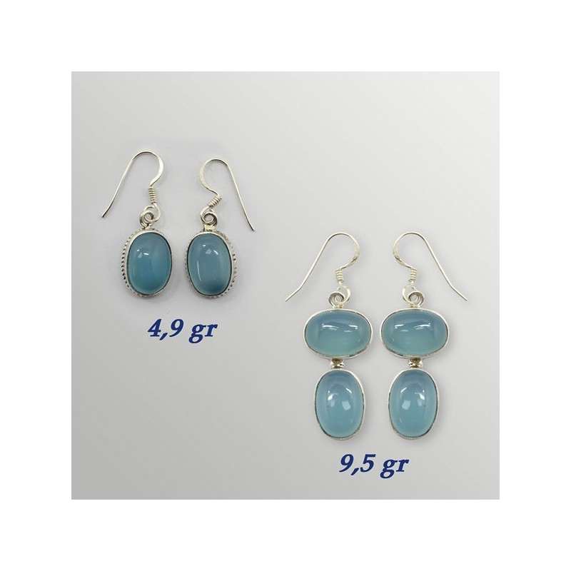 Silver earrings. BLUE AGATE. 3gr. Silver earrings. BLUE AGATE. 3gr.