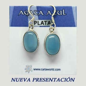 Silver earrings. BLUE AGATE. 3gr.