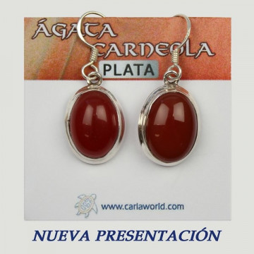 Pendientes Plata. CARNEOLA. 5gr. (PRECIO POR GRAMO)