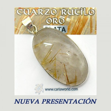 Colgante Plata. CUARZO RUTILO ORO. De 7 a 15gr.