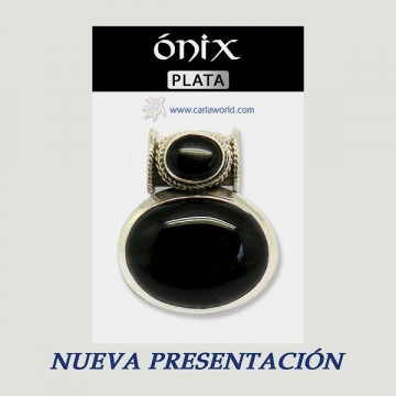 Colgante Plata. Doble Cabujon. ONIX. De 23 a 28gr.