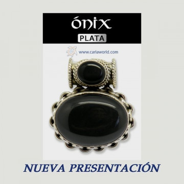 Colgante Plata. Doble Cabujon. ONIX. De 23 a 28gr. (PRECIO POR GRAMO)