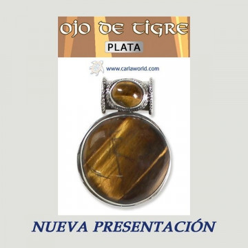 Colgante Plata. Doble Cabujon. OJO DE TIGRE. De 26