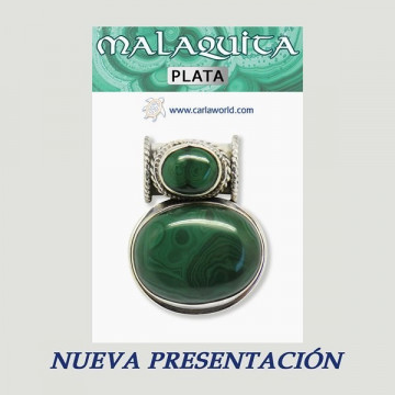 Colgante Plata. Doble Cabujon. MALAQUITA. De 23 a 