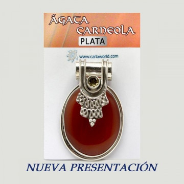 Colgante Plata. ÁGATA CORNALINA con Gemas. De 17 a 24gr. (PRECIO POR GRAMO)