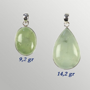 Silver pendant. PREHNITE. 9 to 14gr.