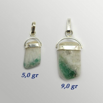 Colgante Plata. ESMERALDA MATRIX. De 5 a 9gr. (PRECIO POR GRAMO)