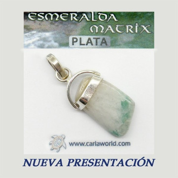 Colgante Plata. ESMERALDA MATRIX. De 5 a 9gr. (PRECIO POR GRAMO)