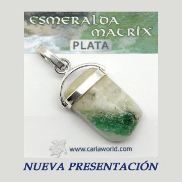 Colgante Plata. ESMERALDA MATRIX. De 5 a 9gr. (PRECIO POR GRAMO)