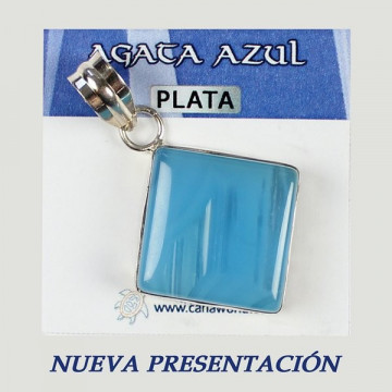 Colgante Plata. AGATA AZUL. De 9 a 19gr. (PRECIO POR GRAMO)