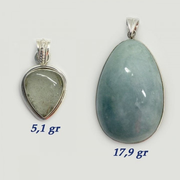 Silver pendant. AQUAMARINE. 5 to 18gr.