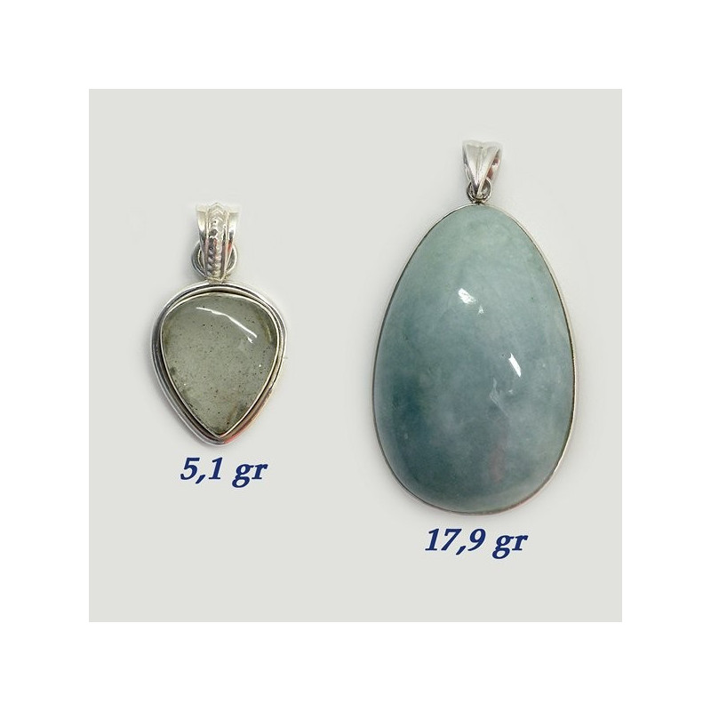 Silver pendant. AQUAMARINE. 5 to 18gr. Silver pendant. AQUAMARINE. 5 to 18gr.