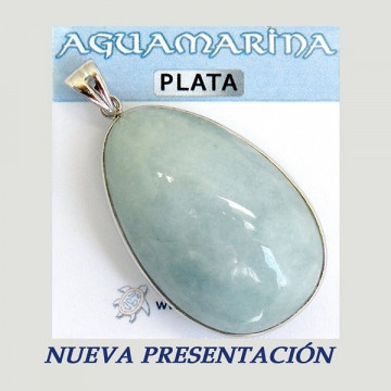 Colgante Plata. AGUAMARINA. De 5 a 18gr.