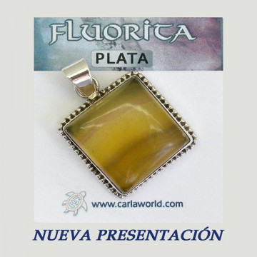 Pingente Prata. FLUORITA. De 10 a 19g