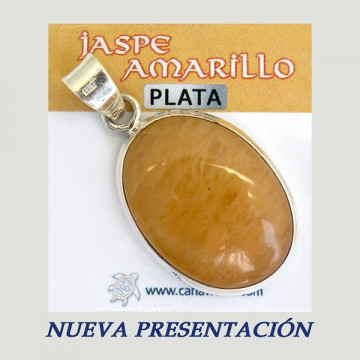 Colgante Plata. JASPE AMARILLO. De 13 a 19gr.