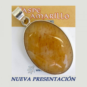 Colgante Plata. JASPE AMARILLO. De 13 a 19gr.