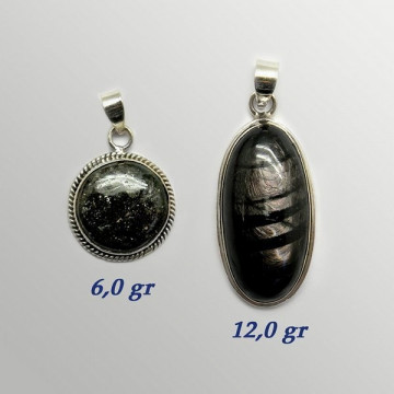 Silver pendant. HYPERSTHENE. 6 to 12gr.