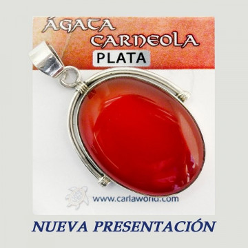 Colgante Plata. CARNEOLA. De 11 a 19gr. (PRECIO POR GRAMO)