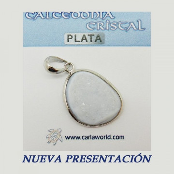 Silver pendant. CHALCEDONY CRYSTAL. 3 to 11gr.