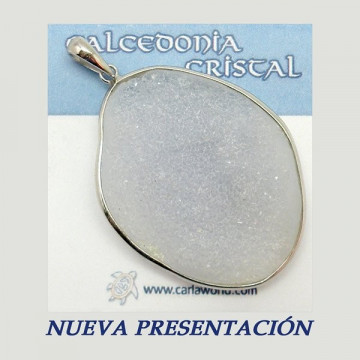 Silver pendant. CHALCEDONY CRYSTAL. 3 to 11gr.