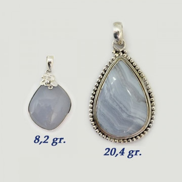 Silver pendant. CHALCEDONY. 8 to 20gr.