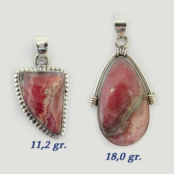 Colgante Plata. RODOCROSITA. De 11 a 18gr. (PRECIO POR GRAMO)