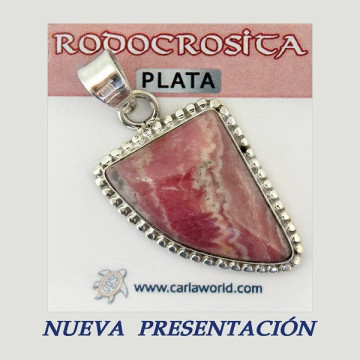 Colgante Plata. RODOCROSITA. De 11 a 18gr. (PRECIO POR GRAMO)