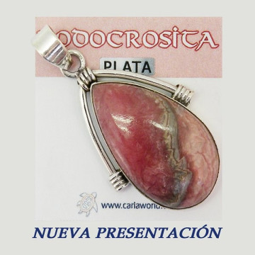 Colgante Plata. RODOCROSITA. De 11 a 18gr. (PRECIO POR GRAMO)