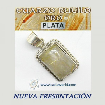 Colgante Plata. CUARZO RUTILO ORO B. De 6 a 15gr.