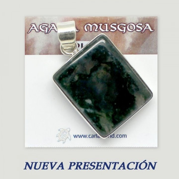 Silver pendant. MOSS AGATE. 11 to 15gr.