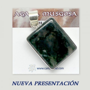 Colgante Plata. AGATA MUSGOSA. De 11 a 15gr. (PRECIO POR GRAMO)