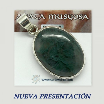 Colgante Plata. AGATA MUSGOSA. De 11 a 15gr. (PRECIO POR GRAMO)