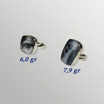 Silver ring. Merlinite. 6 to 8gr.
