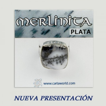 Anel Prata. Merlinita. De 6 a 8g