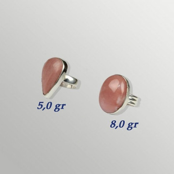 Silver ring. Pink opal. 6 to 9gr.