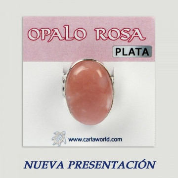 Silver ring. Pink opal. 6 to 9gr.