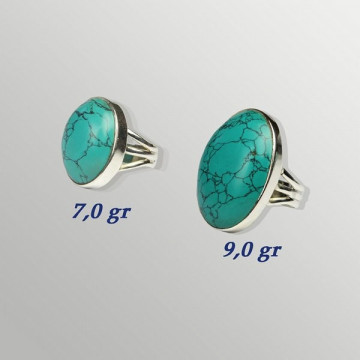 Silver ring. Turquoise Howlite. 7 to 9gr.