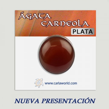 Anel Prata. Cornalina. De 8 a 12g