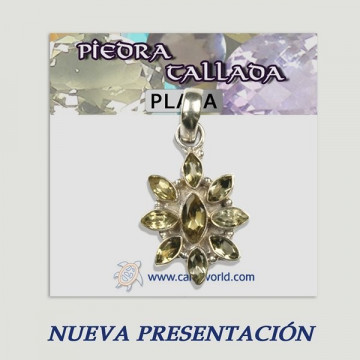 Colgante plata. Gema tallada. De 5 a 48gr. (PRECIO POR GRAMO)