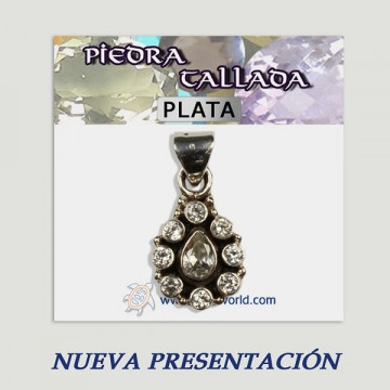 Colgante plata. Gema tallada. De 5 a 48gr. (PRECIO POR GRAMO)