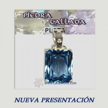 Colgante plata. Gema tallada. De 5 a 48gr. (PRECIO POR GRAMO)