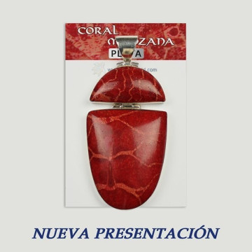 Colgante plata. Coral Manzana. De 2 a 20gr. (PRECIO POR GRAMO)