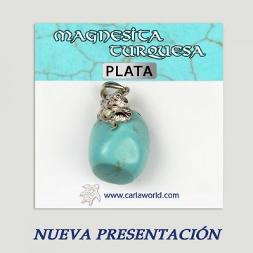 Colgante plata. Magnesita Turquesa. De 6 a 20gr. (PRECIO POR GRAMO)