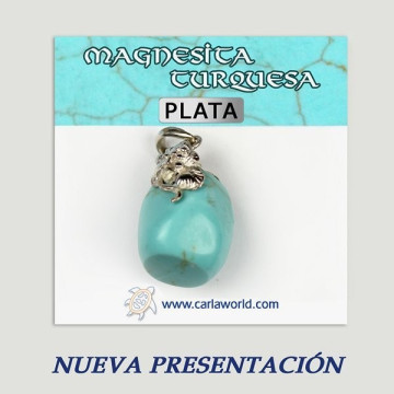 Colgante plata. Magnesita Turquesa. De 6 a 20gr. (PRECIO POR GRAMO)