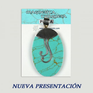 Silver pendant. Turquoise Magnesite. 6 to 20gr